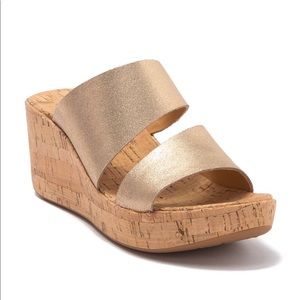Korks Gold Platform Sandals